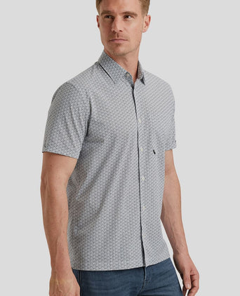 Short sleeve overhemd print blauw