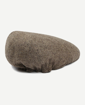 Flat cap wool herringbone beige
