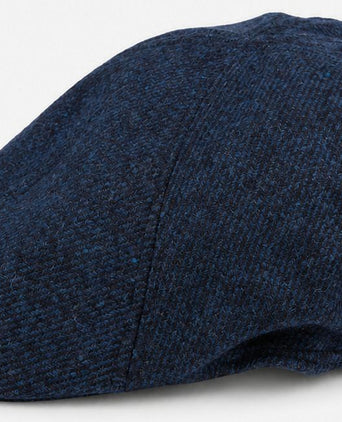 Flat cap wool twill donkerblauw