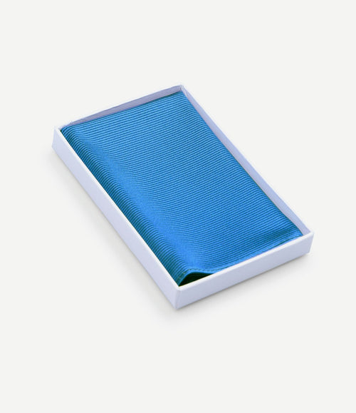Pochet zijde oceaan blauw f32