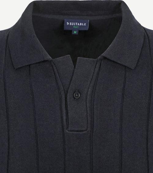 Respect polo drop needle donkerblauw