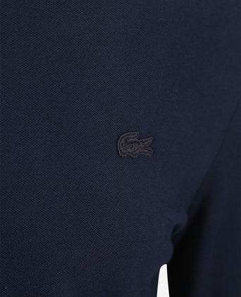 Longsleeve poloshirt piqué donkerblauw