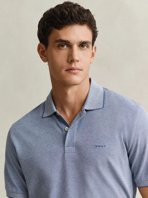 2tone piqué poloshirt blauw