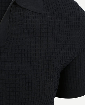 Poloshirt riva structure donkerblauw