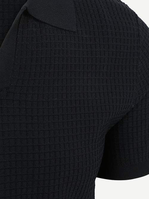 Poloshirt riva structure donkerblauw