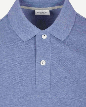 Piqué poloshirt melange blauw