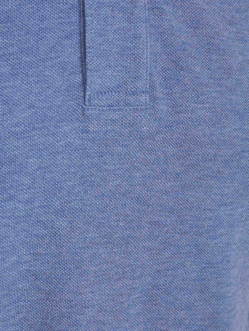 Piqué poloshirt melange blauw
