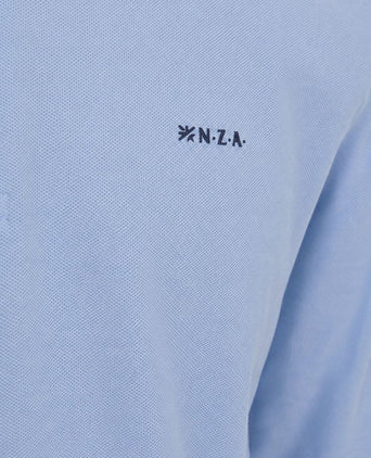 Longsleeve polo hamton piqué blauw