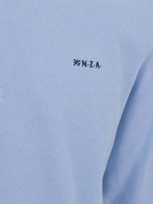 Longsleeve polo hamton piqué blauw