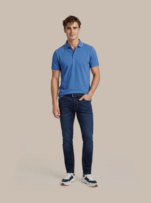Fluo b polo blauw