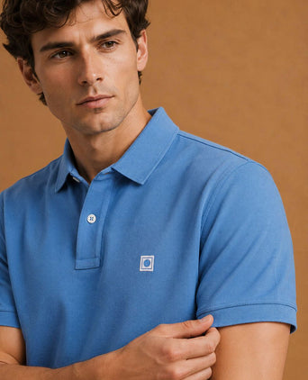 The rene poloshirt mid blauw