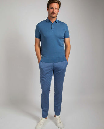 Polo rishi merinowol blauw