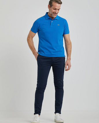 Piqué polo kobaltblauw