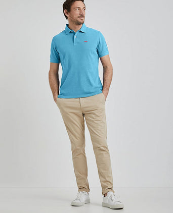 Piqué polo sea blauw