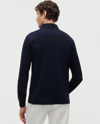 Poloshirt long sleeve donkerblauw