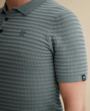 Knitted poloshirt arona blauw