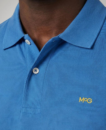 Piqué polo kobalt blauw