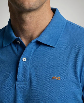Piqué polo kobalt blauw