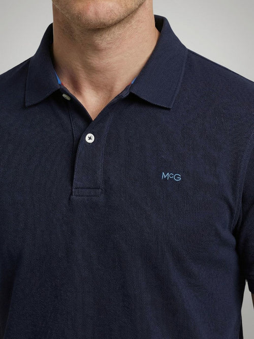 Piqué polo donkerblauw