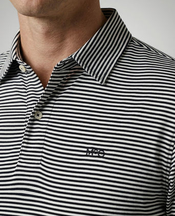 Jersey polo stripe donkerblauw
