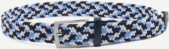 Suitable geweven riem donkerblauw blauw