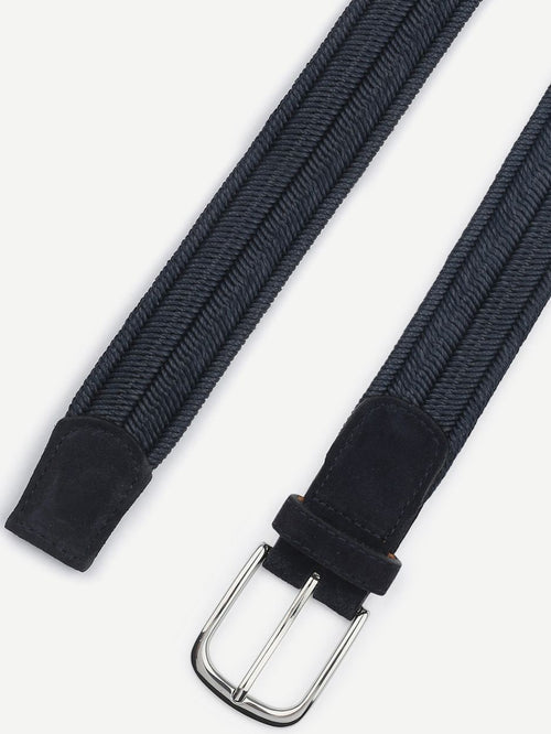 Waxed geweven riem donkerblauw