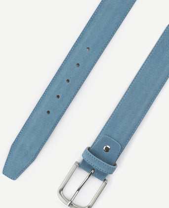 Riem suède leer blauw