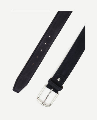 Riem suède leer donkerblauw