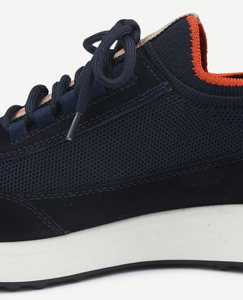 Sneaker suede donkerblauw