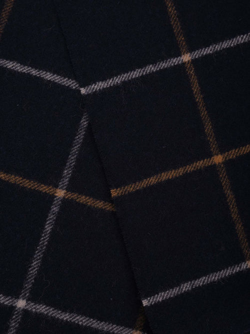 Sjaal lamswol ruiten donkerblauw