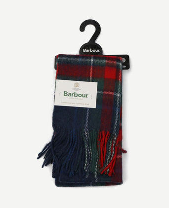 Sjaal tartan wool cashmere donkerblauw