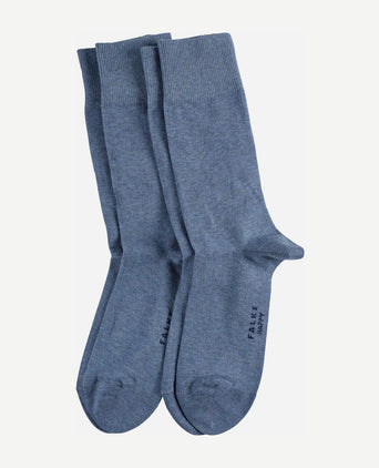 Happy sokken 2 paar blauw melange
