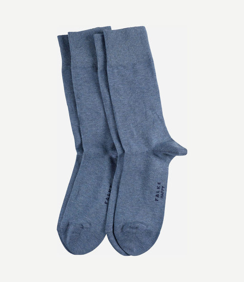Happy sokken 2 paar blauw melange