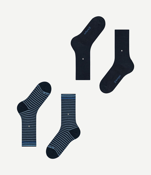 Everyday (2-pack) strepen donkerblauw