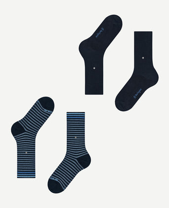 Everyday (2-pack) strepen donkerblauw