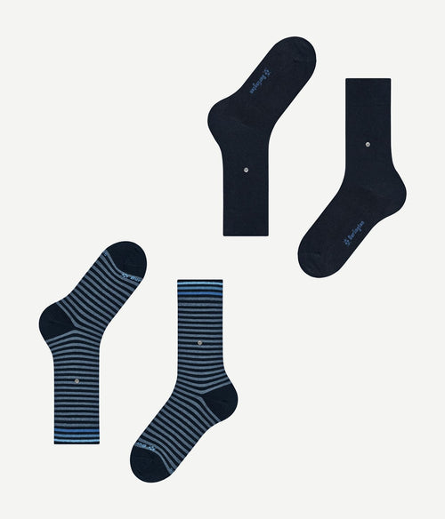 Everyday (2-pack) strepen donkerblauw