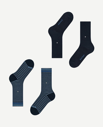 Everyday (2-pack) strepen donkerblauw