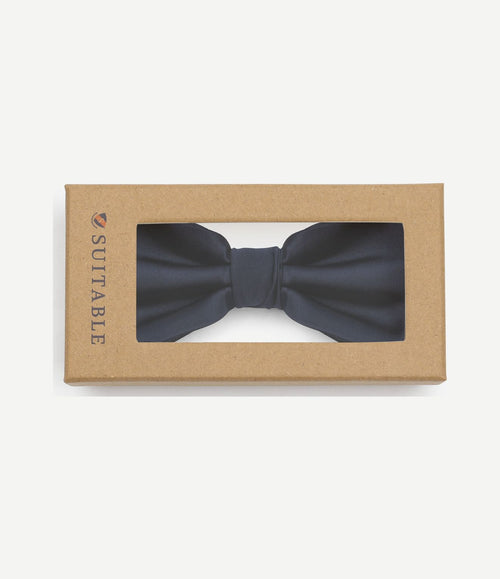 Satin strik blauw