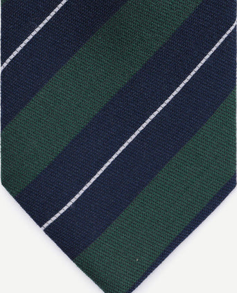 Stropdas zijde triple stripe donkergroen