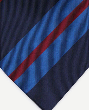 Stropdas zijde triple stripe donkerblauw