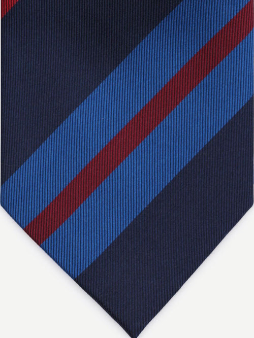 Stropdas zijde triple stripe donkerblauw