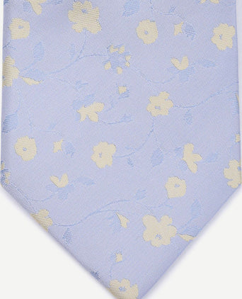 Stropdas zijde bloem beige