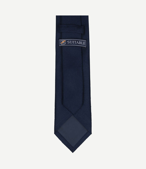 Zijde stropdas donkerblauw
