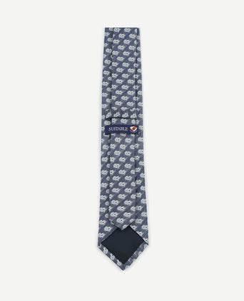 Stropdas zijde paisley donkerblauw