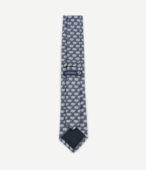 Stropdas zijde paisley donkerblauw