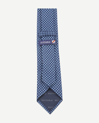 Stropdas zijde dessin donkerblauw