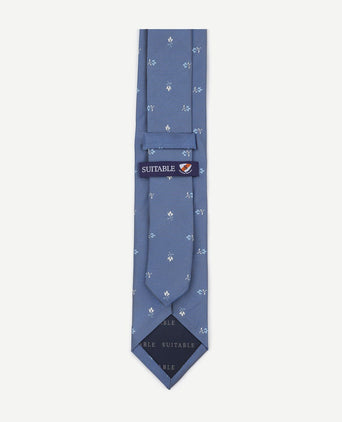 Stropdas zijde bloem blauw