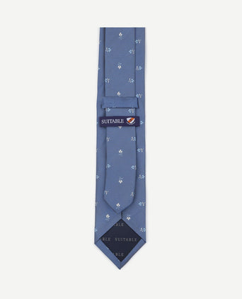 Stropdas zijde bloem blauw