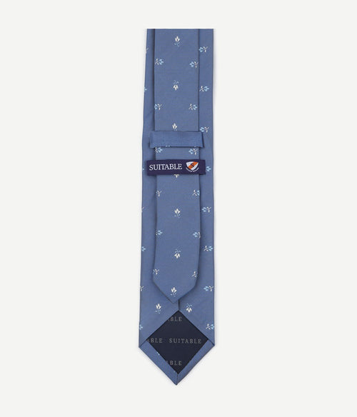 Stropdas zijde bloem blauw