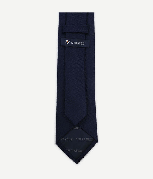 Stropdas zijde rough Oxford donkerblauw
